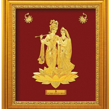 24 k gold plated radha krishna photo frame rj-pga2... by 