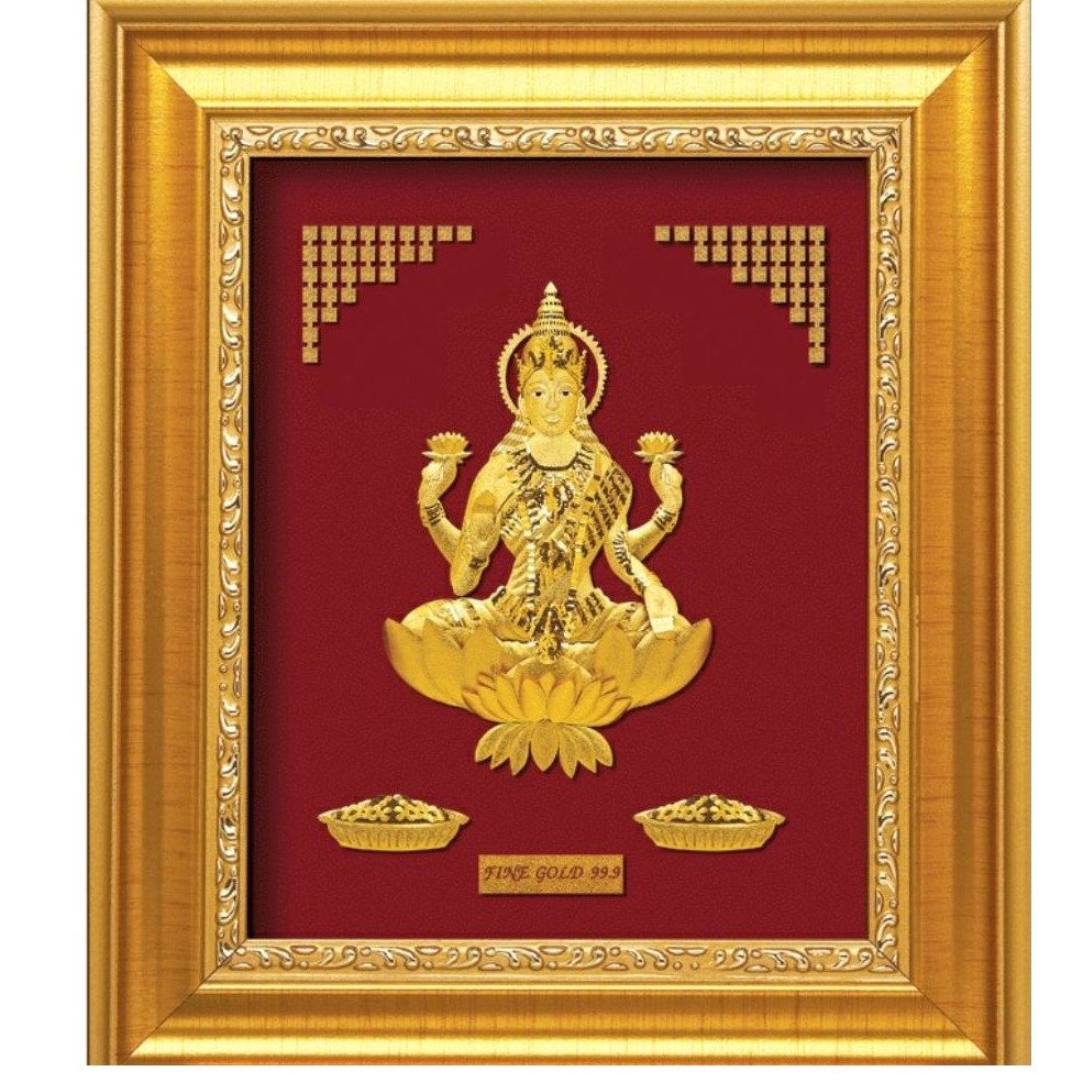 24kt pure gold goddess laxmi photo frame rj-pga08