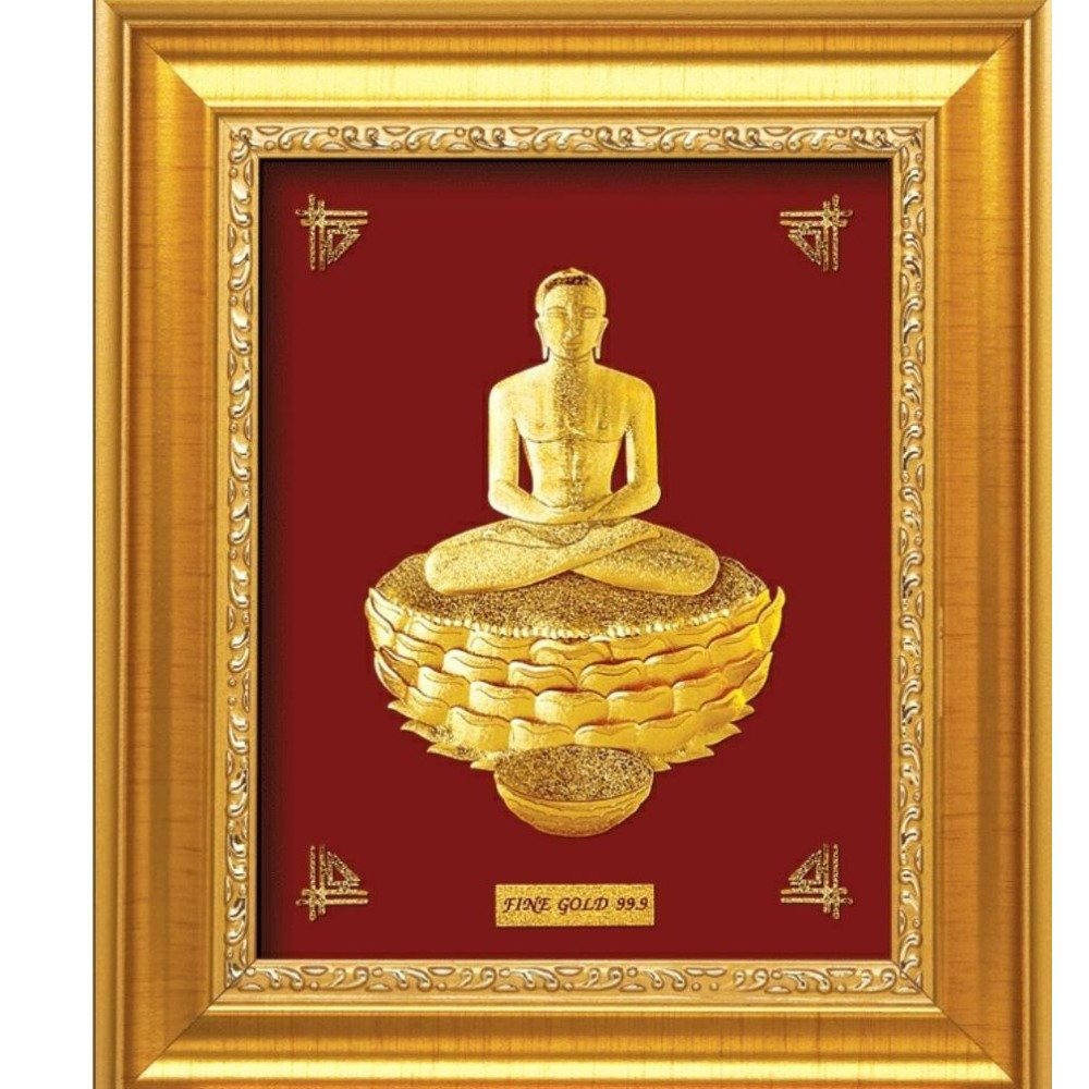 24 k gold lord mahaveer photo frame rj-pga29