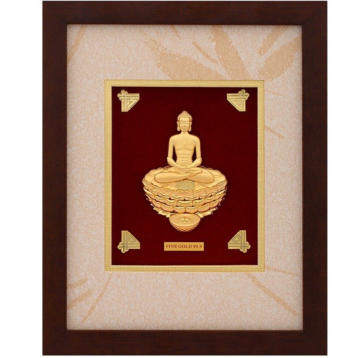 God mahaveer ji divine photo frame 24 k gold