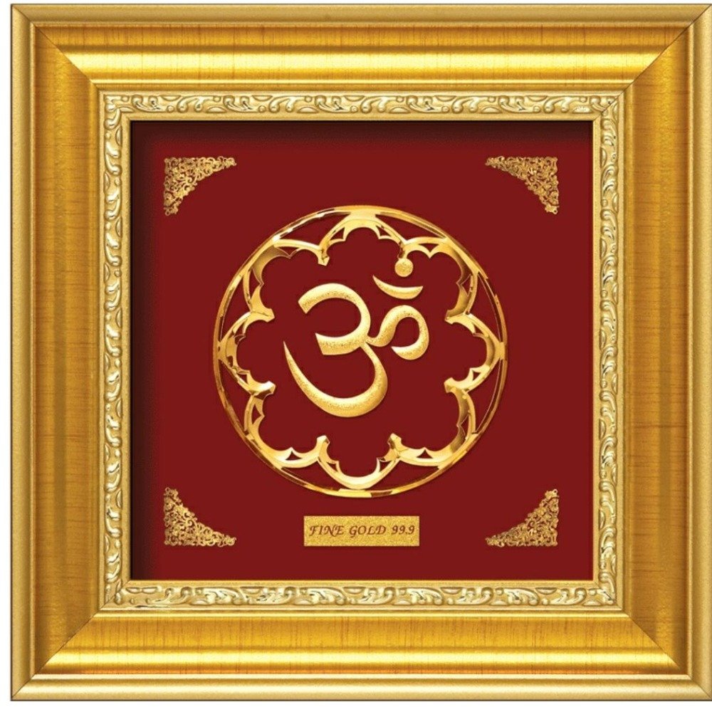 24 K GOLD "OM" ROUND PHOTO FRAME RJ-PGA19